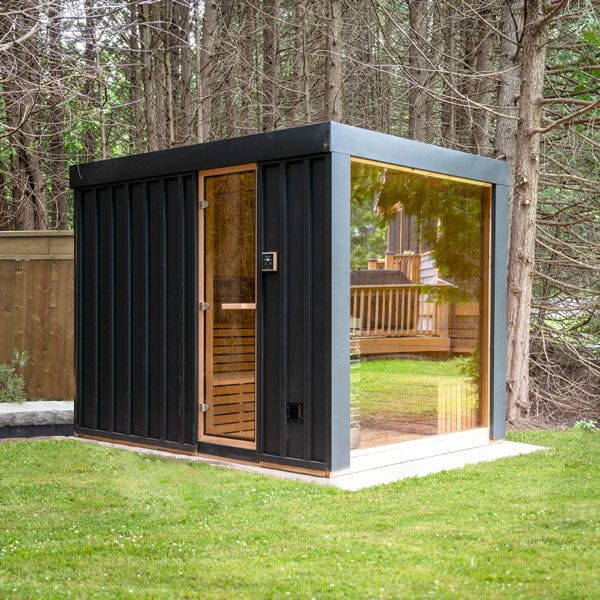 Neptune Outdoor Sauna - Pure Cube BLACK Collection - Image 2