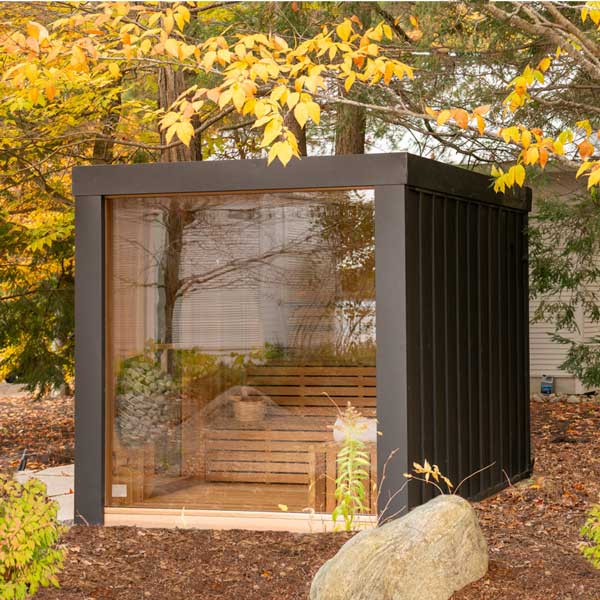 Neptune Outdoor Sauna - Pure Cube BLACK Collection - Image 8
