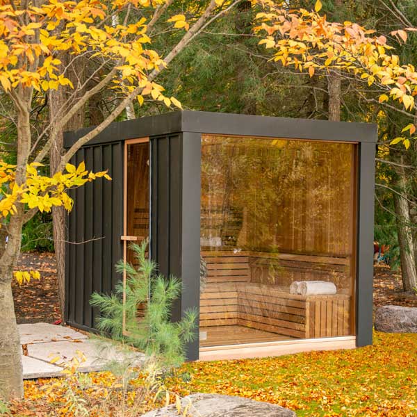 Neptune Outdoor Sauna - Pure Cube BLACK Collection - Image 9