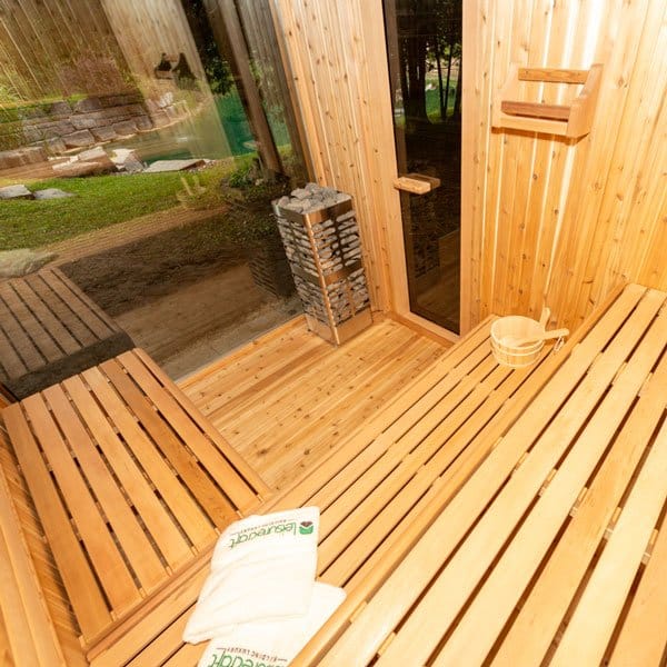Neptune Outdoor Sauna - Pure Cube BLACK Collection - Image 12