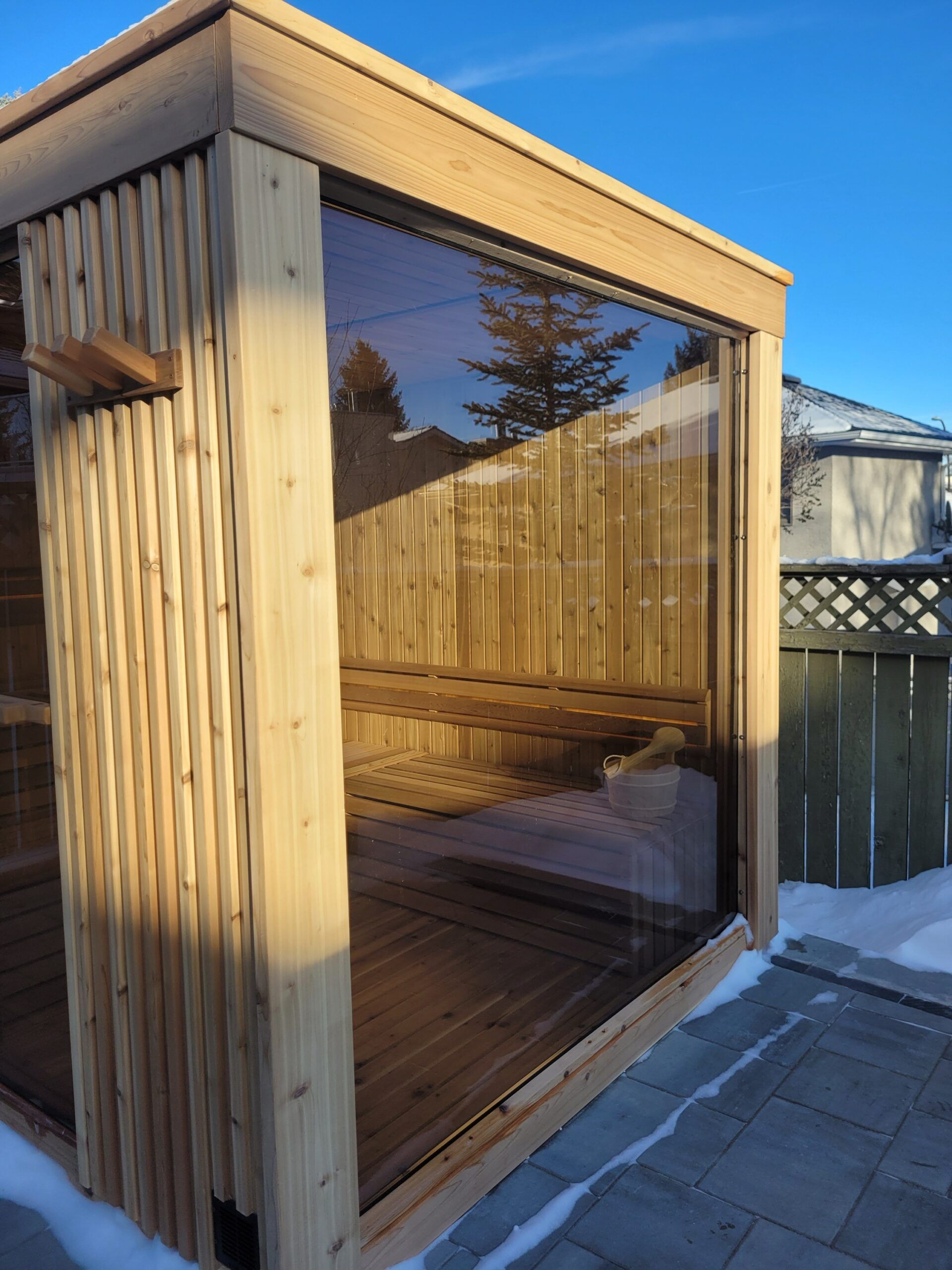Neptune Outdoor Sauna - Pure Cube BLACK Collection - Image 7