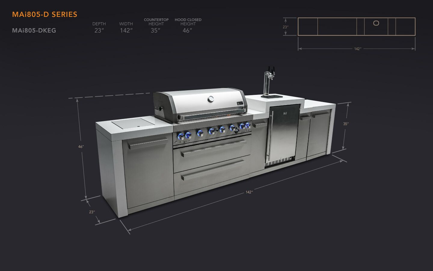 Mont Alpi 805 Deluxe Island with a Kegerator - Image 2