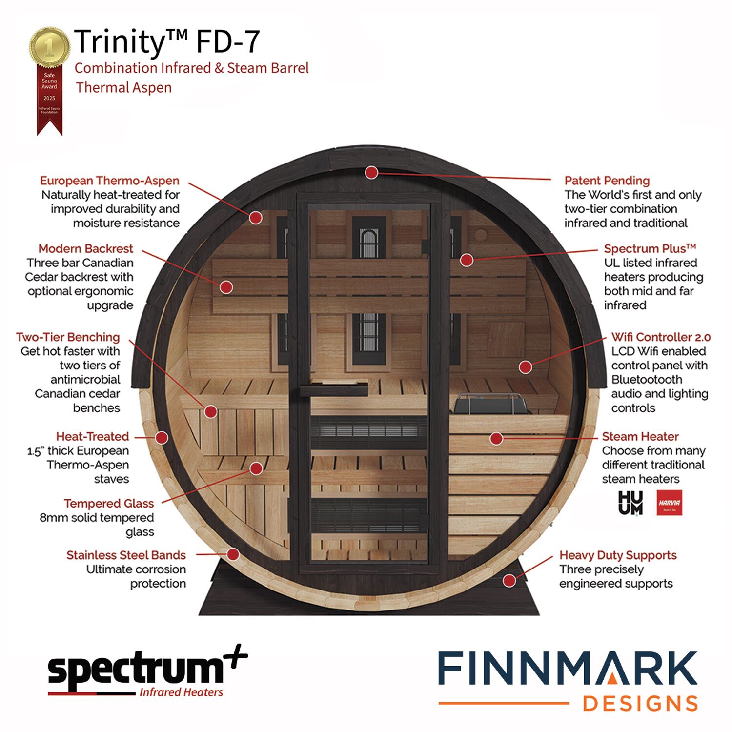 Finnmark Thermo-Aspen Combination Barrel Sauna FD-7 - Image 10