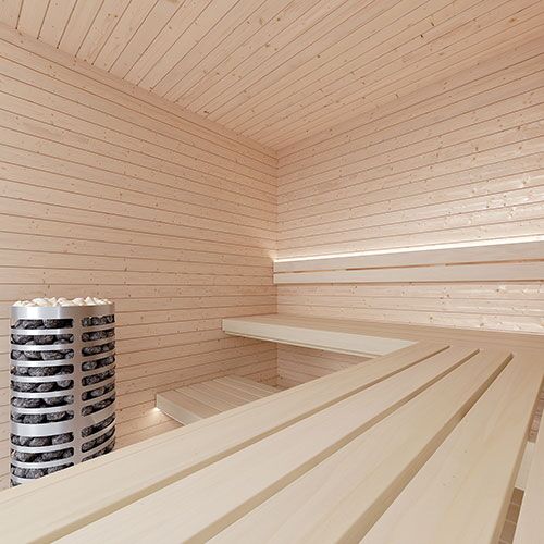SaunaLife HST77 Luxury 7’ x 7’ Indoor Traditional Sauna Kit