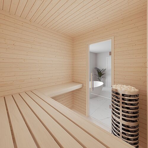 SaunaLife HST66 Luxury 6’ x 6’ Indoor Traditional Sauna Kit - Image 6