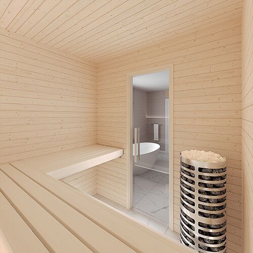 SaunaLife HST77 Luxury 7’ x 7’ Indoor Traditional Sauna Kit - Image 6